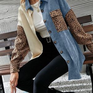 SHEIN LUNE Cut & Sew Leopard corduroy jacket